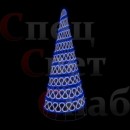 Светодиодная елка "Конус Волны Спираль" 4 м Белая с синей каймой
