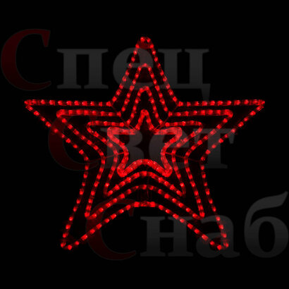 Светодиодная макушка "Четырехконтурная звезда" 100см