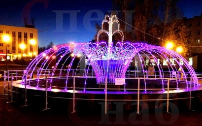 Новогоднее украшение для площади. Светодиодный фонтан 9x9x4 м Фиолетовый с белым FOK-80