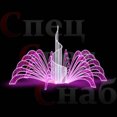 Уличный светодиодный фонтан "Симфония-2" белый розовый большой