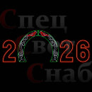 Световая фигура арка "Цифры Птицы" 2026 с красным неоном