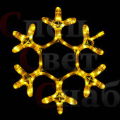 Светодиодная Снежинка Теплая Белая, синее мерцание 40 см