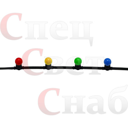 Уличная световая гирлянда Бэлт Лайт 10 м шаг 20 см Каучук черный