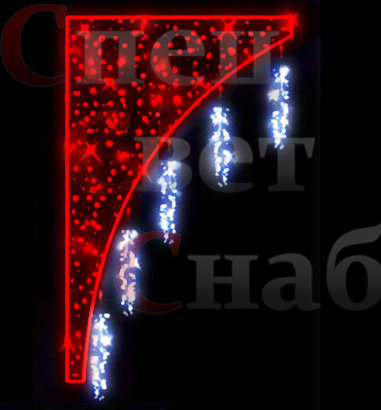 Светодиодная консоль "Весенняя капель 2" Красная с белым